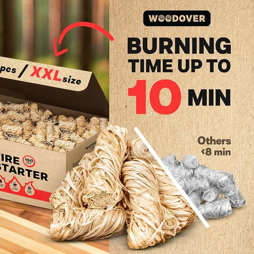 150 pcs Large Fire Starters for Fireplace, Natural Fire Starter for Campfires - Image 2