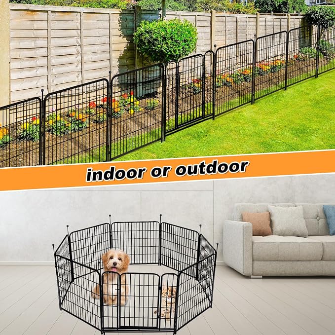 Garden Fences with Gate, 32 in×27 in 16 Panels Total 35.4 Ft, Garden Animal - Image 5