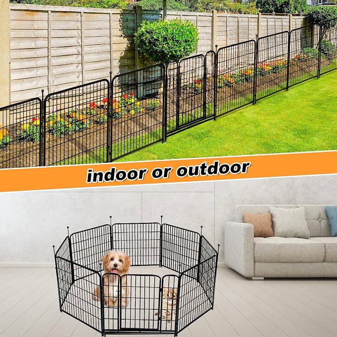 Garden Fencing 40 inch High, 8 Panels Total 17.7 Ft, Gate 17.7 Inches Wide - Image 5