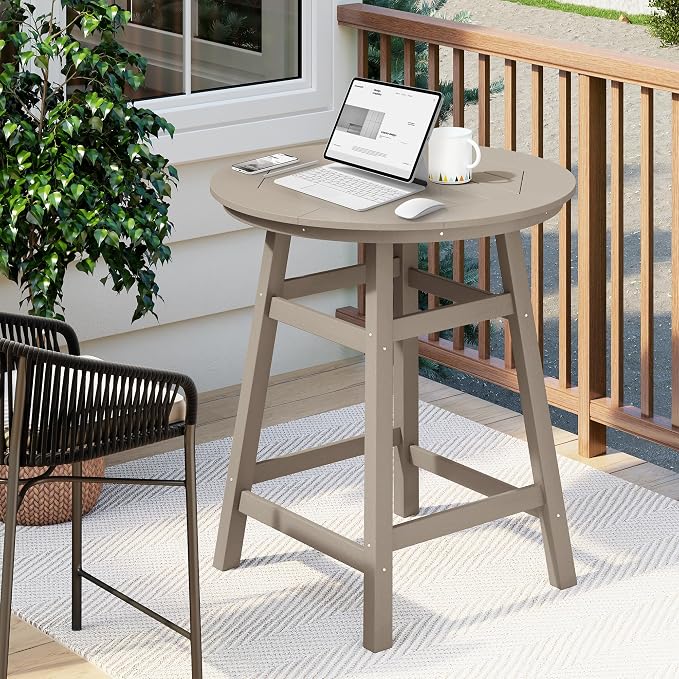 Costaelm Patio Bistro Table, Outdoor Bistro Dining Pub Table - Image 2