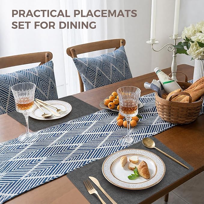 Vinyl Placemats Set of 4, Faux Leather Waterproof and Heat Resistant Place Mats - Image 5