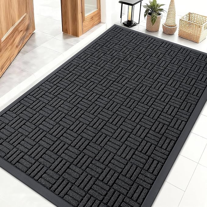 OLANLY Front Door Mat Outside Entrance 47x32, Heavy Duty Sturdy Natural Rubber by OLANLY