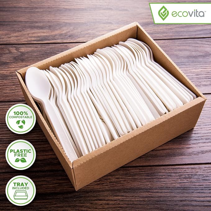 Ecovita 100% Compostable Spoons - Image 2