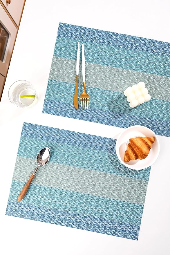 LEXMORE Placemats Set of 8 Vinyl/Plastic Woven Place Mats - Image 6