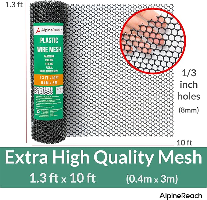 AlpineReach Plastic Wire Mesh 1.3ft x 10ft Fence Roll - Image 7