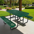 4FT Picnic Tables for Outdoors, Rectangular Commercial Metal Picnic Table Bench by HIMcup