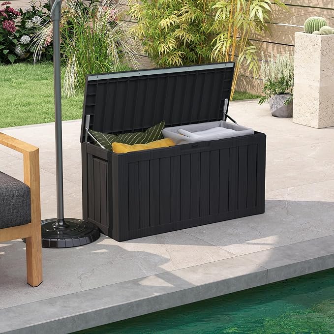 80 Gallon Outdoor Storage Box Waterproof, Resin Deck Boxes - Image 6
