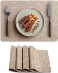 Faux Leather Vinyl Placemats Set of 4 Wipeable Heat Resistant Place Mats 100% by Unknown