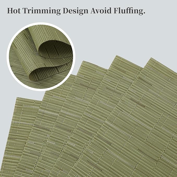 Leetaltree Pea Green Placemats Set of 6 - Image 3