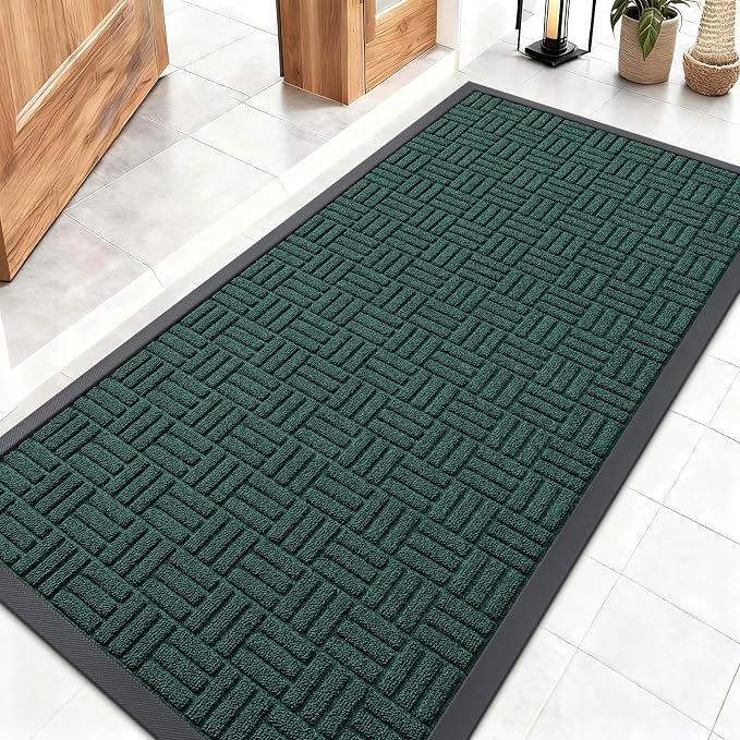 OLANLY Front Door Mat Outside Entrance 47x23, Heavy Duty Sturdy Natural Rubber by OLANLY