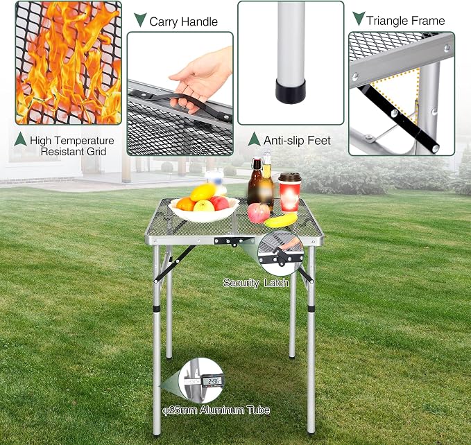 REDCAMP 24" Square Folding Grill Table - Image 6