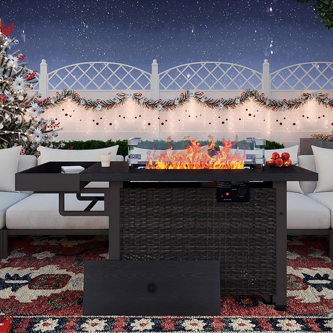 Sundale Outdoor 52 Inch Outdoor Fire Pit Table, 000 BTU Propane Fire Pits by SundaleOutdoor