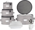 Set of 4 China Storage Cases for Dinnerware by STOZU