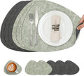 Placemats and Coasters, Washable Reversible Placemats Round Faux Leather by Chitomars