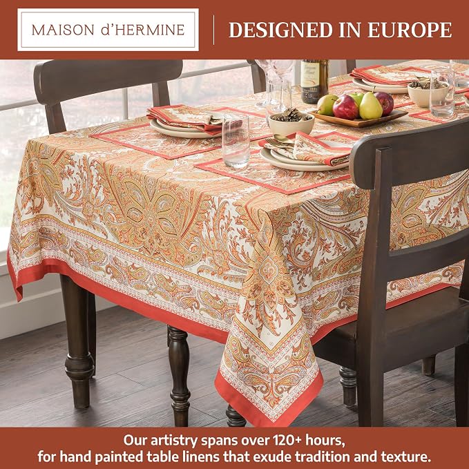 Maison d' Hermine Table Cloth Square Table 100% Cotton 60 x 60 Inches - Image 2