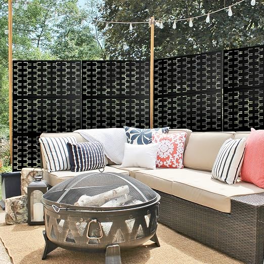 Casaphoria 72" H x 47" W Metal Outdoor Privacy Screen, Freestanding Decorative - Image 3
