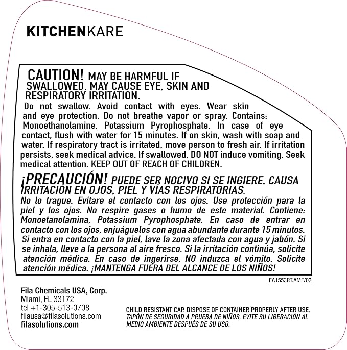 FILA Surface Care Solutions, KITCHENKARE, Heavy Duty Degreaser Cleaner - Image 2