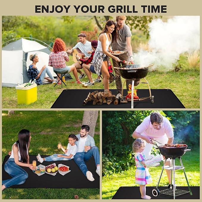Grill Floor Mat 70x48 Inch Fiberglass with Silicone Coating