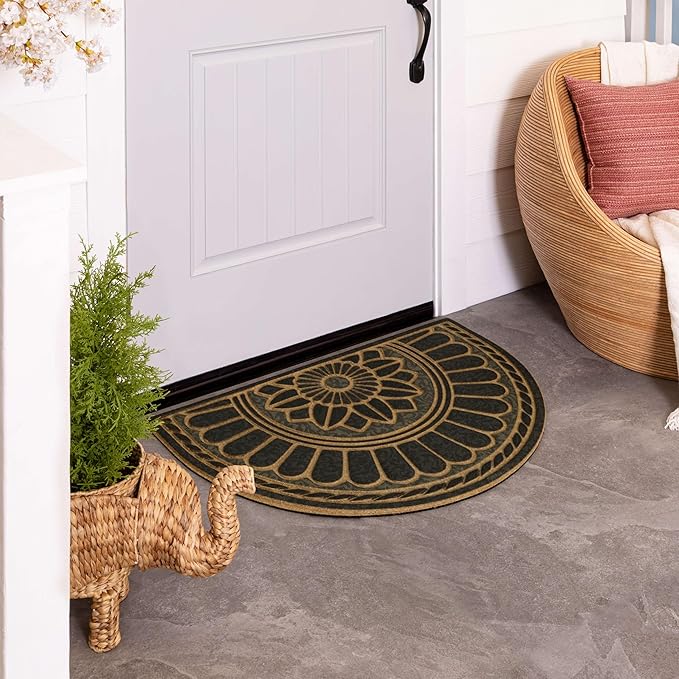 Outdoor Doormat 2 x 3 Ft Polyester Low Profile Rubber-Backed