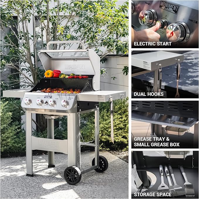 Monument Grills 4-Burner Liquid Propane Gas Grill, Mesa400MF - Image 6