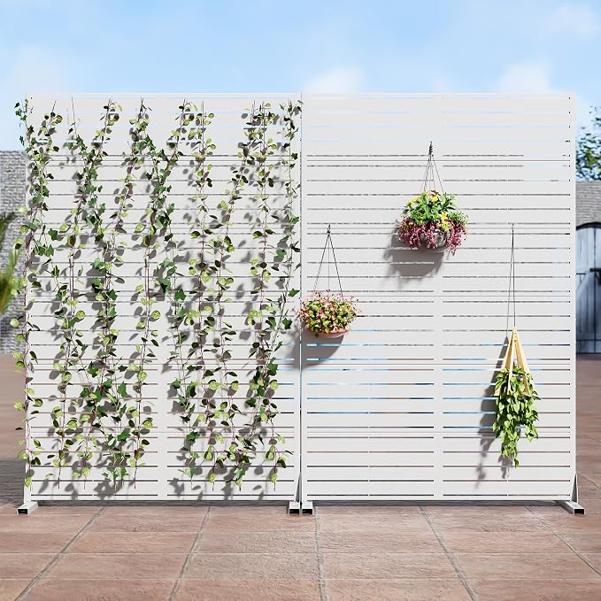 Casaphoria 72" H x 45" W Metal Privacy Screen, 2 Pack Outdoor Freestanding - Image 3