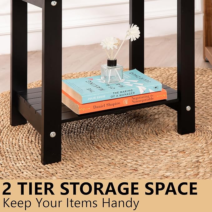 Black Adirondack Outdoor Accent Table – Weather-Resistant Acacia Wood Outdoor - Image 6