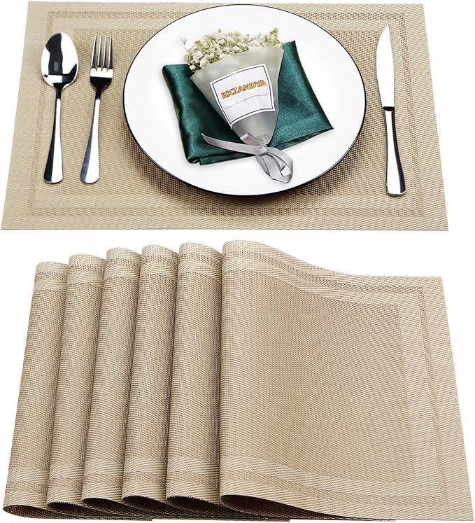 Placemats Set of 6, Heat and Stain Resistant Indoor/Outdoor Place mats by BxzanDya-LifeSmartMaker