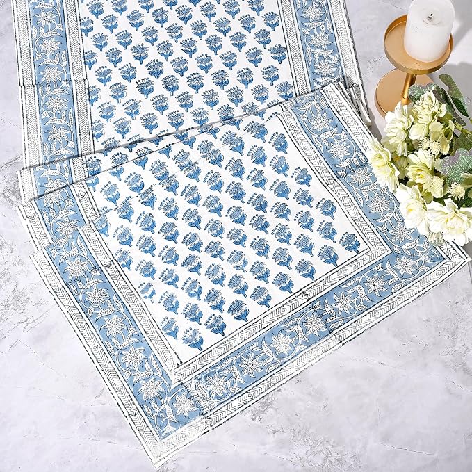 CPC Cotton Table Runner 16x60 Inch Block Printed Long Fall Table Runner - Image 3