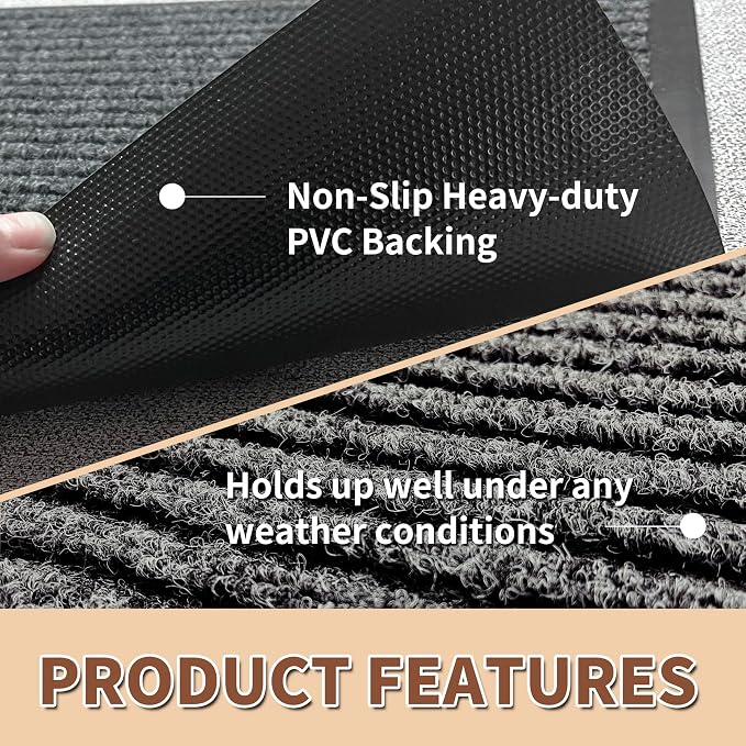 Front Door Mat Outdoor, Non-Slip and Heavy Duty Welcome Mat, Low Profile Easy - Image 5