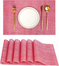 Placemats Set of 6，Christmas Decoration Non-Slip PVC Weave Table Mats Easy to by flohar