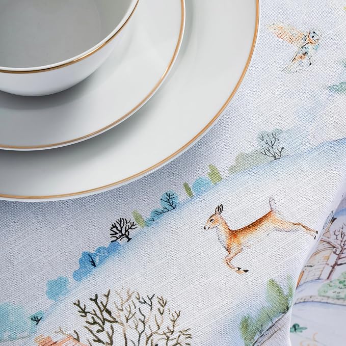 Maison d' Hermine Table Cloth Round Table 100% Cotton 69 Inches Fall Tablecloth - Image 8