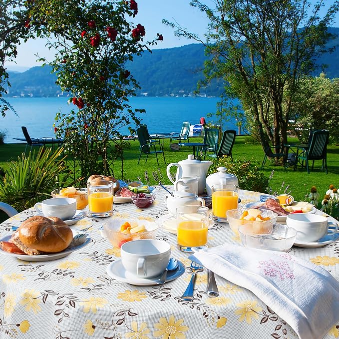 misaya Round Waterproof Vinyl Table Cloth, Wipeable Tablecloth - Image 6