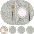 Homaxy Round Faux Leather Placemats and Coasters, Washable Dual-Side Table Mats by Homaxy