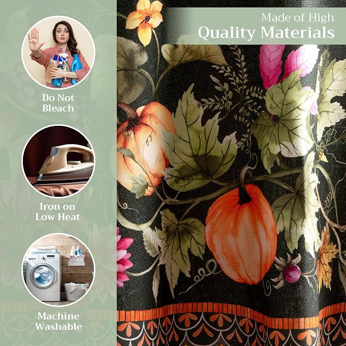 Maison d' Hermine Table Cloth Round Table 100% Cotton 63 Inches Fall Tablecloth - Image 3