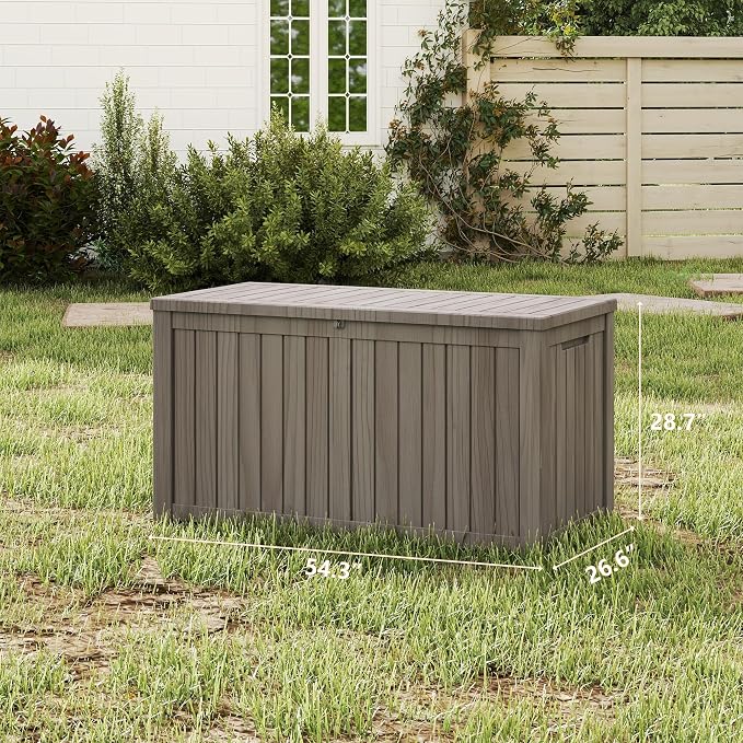 180 Gallon Outdoor Storage Box Waterproof, Resin Deck Boxes - Image 3