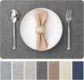 Faux Leather Placemats Set of 8 Vinyl Washable Wipeable Table Mats by BAROYAL