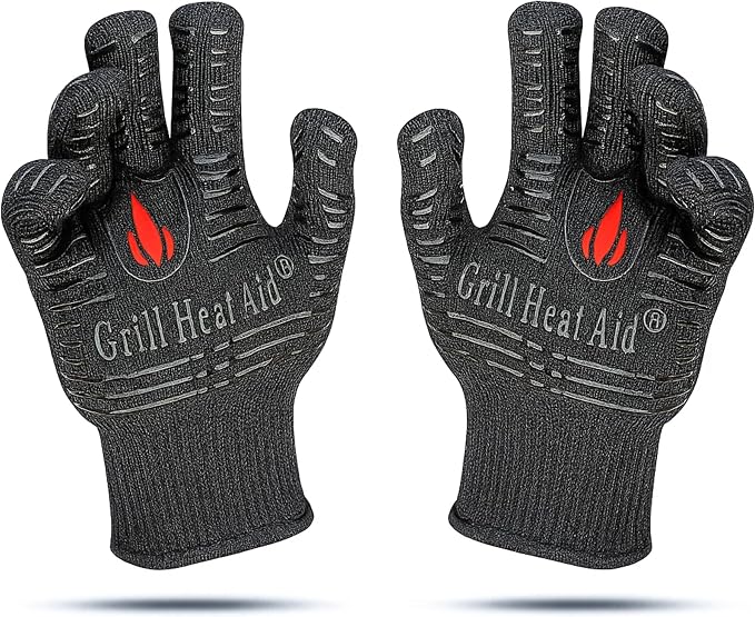 GRILL HEAT AID BBQ Grill Gloves 1472°F by GrillHeatAid