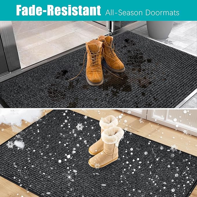 Azadx 2'x4' Indoor Outdoor Door Mat Heavy Duty Front Door Mat Ultra Absorbent - Image 6