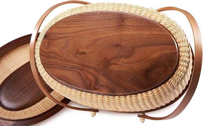 Nantucket Style Basket Picnic Basket Rattan Handmade Products Woven Sewing - Image 5