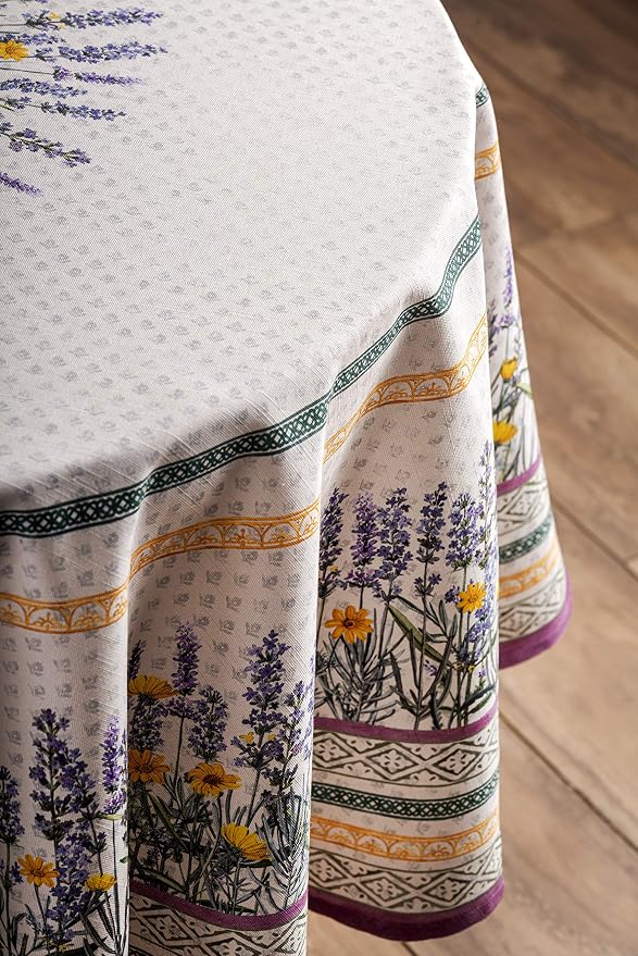 Maison d' Hermine Table Cloth Round Table 100% Cotton 63 Inches Tablecloth - Image 9