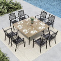 MFSTUDIO Patio Dining Set for 8, Patio Table and Chairs Set by MFSTUDIO