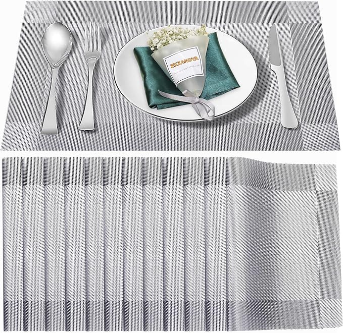 Placemats Set of 12, Heat and Stain Resistant Indoor/Outdoor Place mats by BxzanDya-LifeSmartMaker