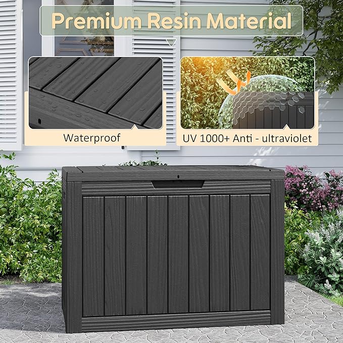 KAMABOKO 45 Gallon Outdoor Storage Box, All-Weather Deck Box - Image 4