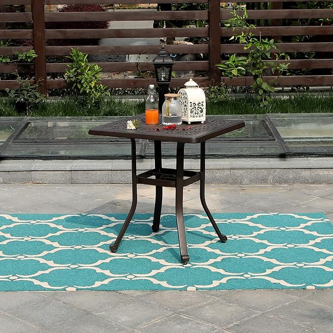 PHI VILLA Cast Aluminum Patio Bistro Dining Table Clearance - Image 2