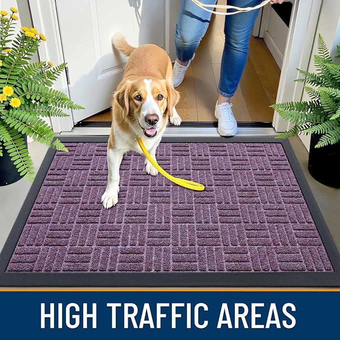 OLANLY Front Door Mat Outside Entrance 33x21, Heavy Duty Sturdy Natural Rubber - Image 5