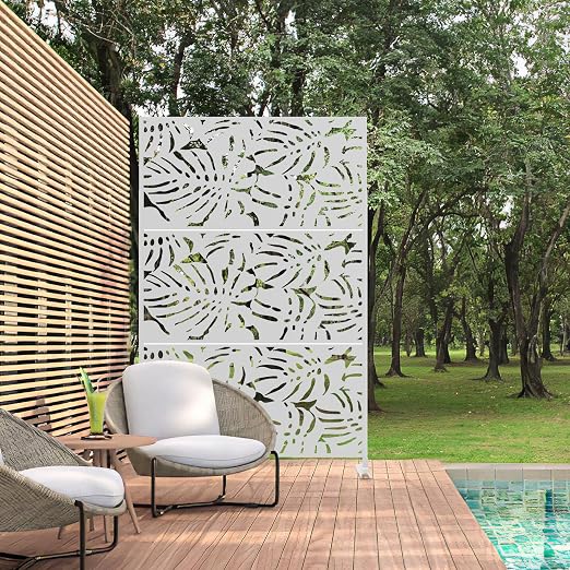 Casaphoria 72" H x 47" W Metal Outdoor Privacy Screen, Freestanding Decorative - Image 2