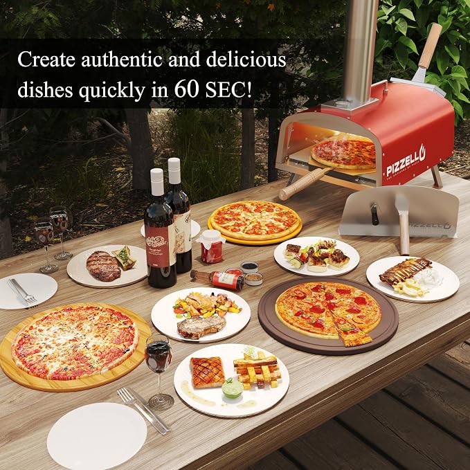PIZZELLO 13" Outdoor Pizza Oven Propane Wood Fired Outdoor Foldable Pizza Ovens - Image 2