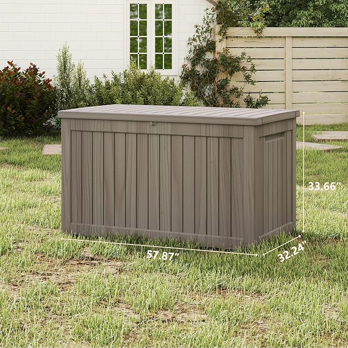 270 Gallon Outdoor Storage Box Waterproof, Resin Deck Boxes - Image 4