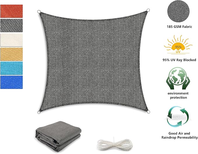 Tronssien Rectangle 16'x20' Sun Shade Sail, 95% UV Blockage Canopy Awning - Image 3