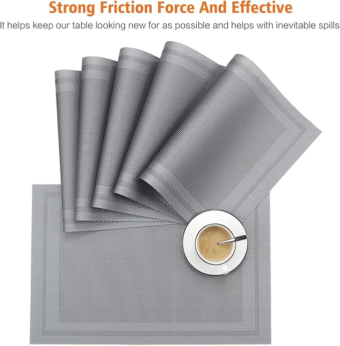 Placemats Set of 6, Heat and Stain Resistant Indoor/Outdoor Place mats - Image 7